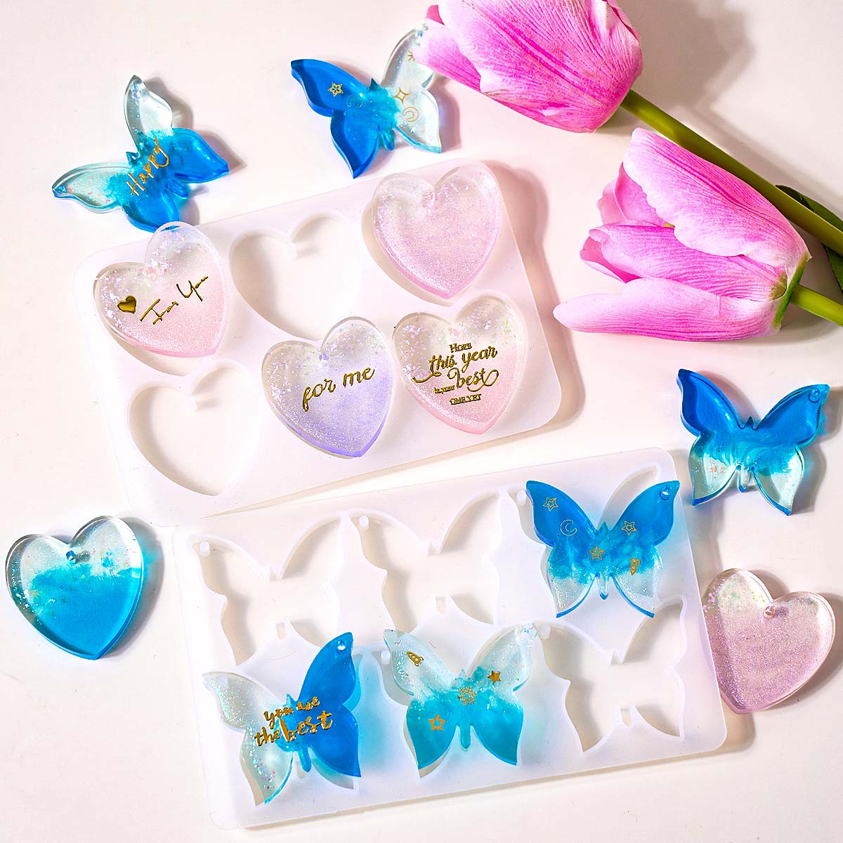 Resin Art Mould - Силиконовая форма для серег с шестью