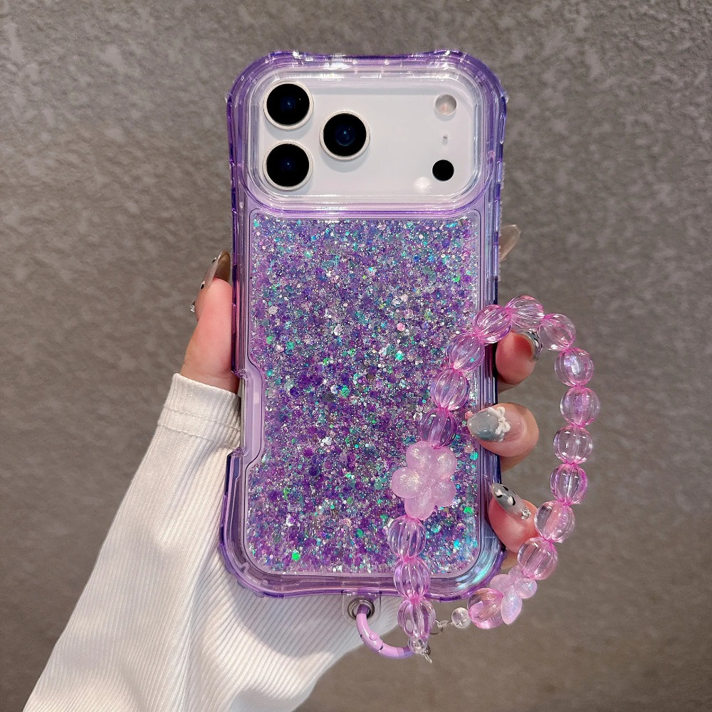 Resin Art And Deco - Роскошный блестящий прозрачный чехол с цепочкой