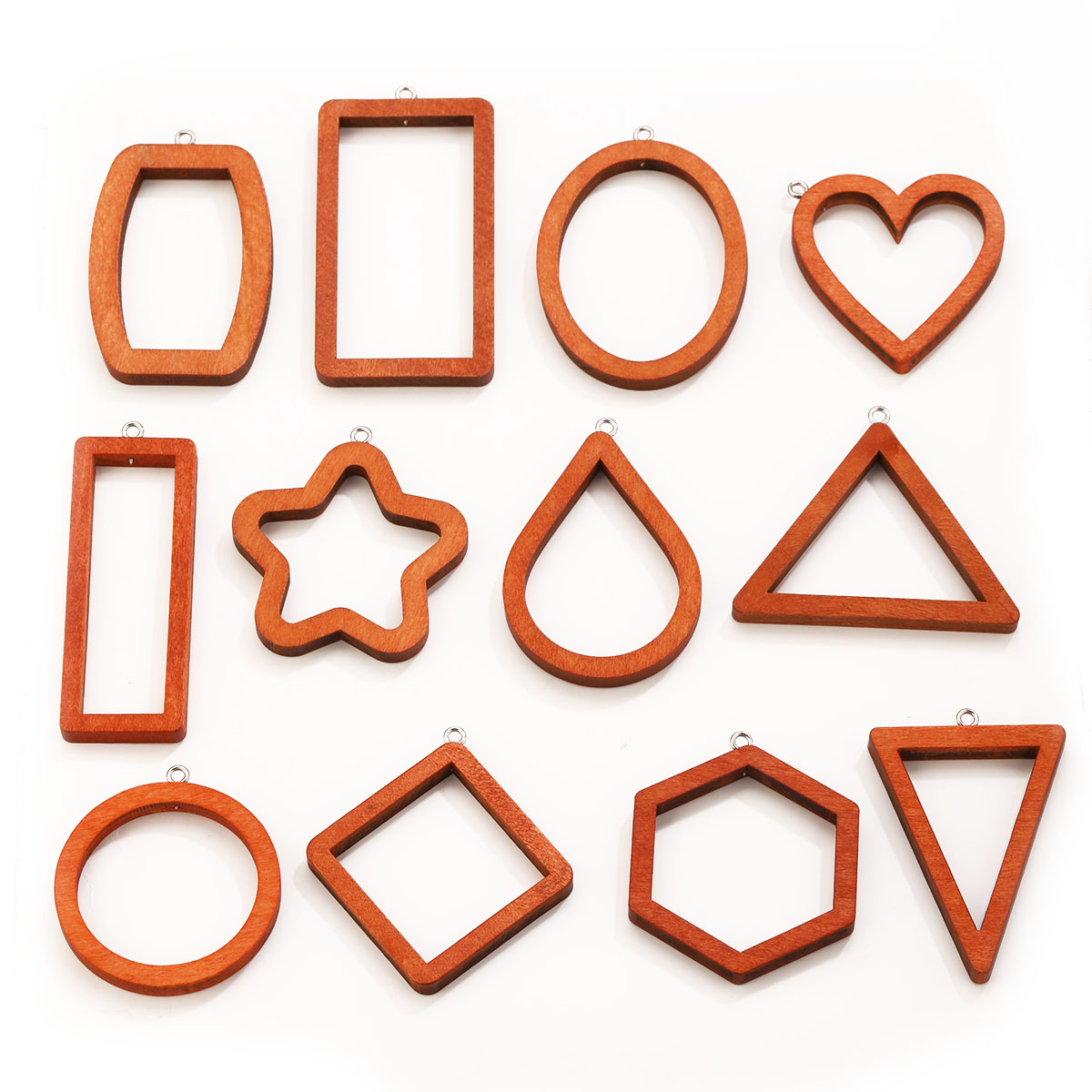Resin Art Earrings - 10 шт. треугольных и прямоугольных деревянных