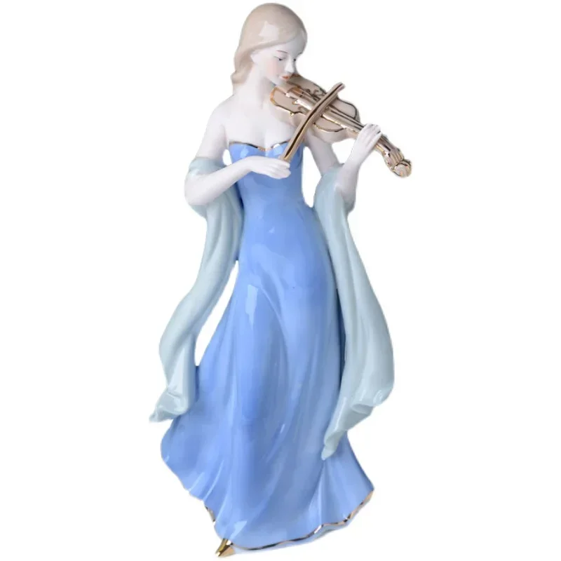 Resin Art Decoration Items - Керамические фигурки китайских девочек-скрипачек: декоративные украшения